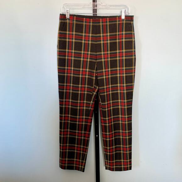 J. Crew Martie Stewart Plaid Stretch Wool Pants Size 4 - Picture 2 of 9